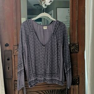 O'neill purple tie sleeve top